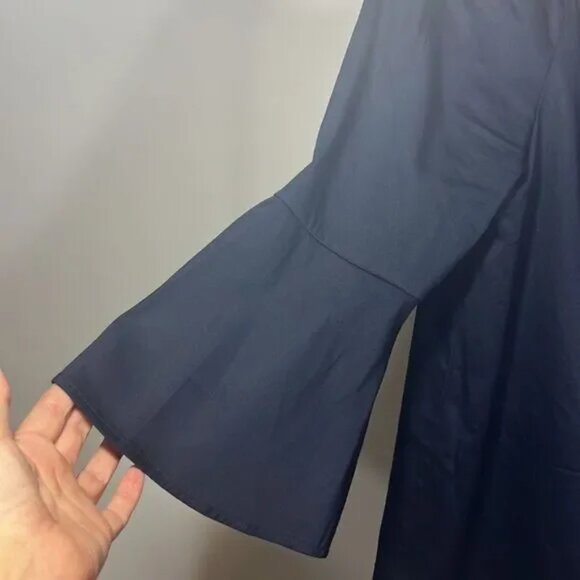 NWT Michael Kors Off-The-Shoulder Black Top XL Statement Sleeve Chic - Picture 4 of 12